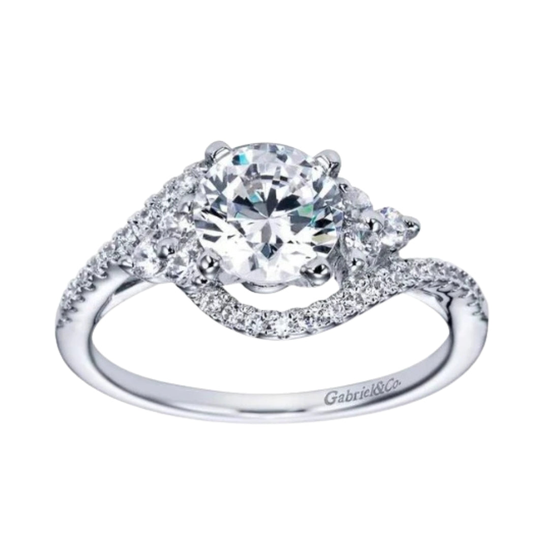 White Gold Sky Blue Topaz Contemporary Ring
