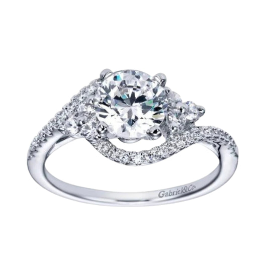 White Gold Sky Blue Topaz Contemporary Ring