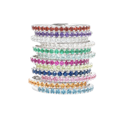 White Gold Round Alexandrite Stacking Band
