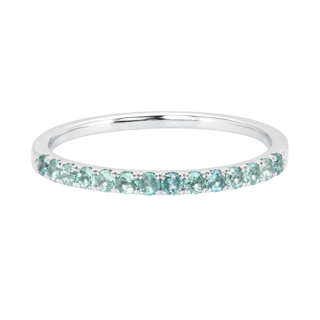 White Gold Round Alexandrite Stacking Band