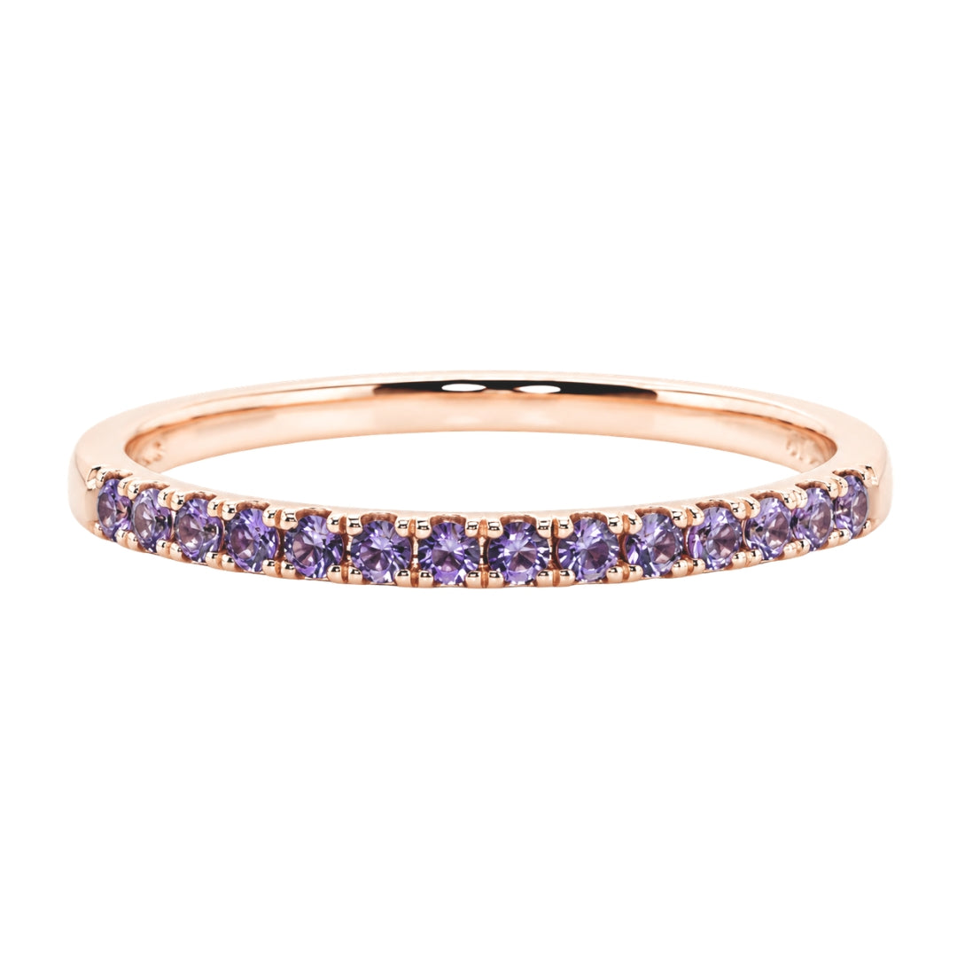 Rose Gold Round Amethsyt Stacking Band