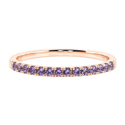 Rose Gold Round Amethsyt Stacking Band