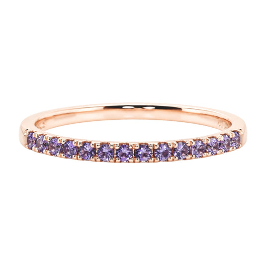 Rose Gold Round Amethsyt Stacking Band