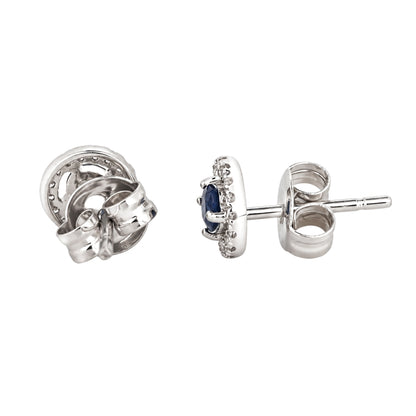 September Birthstone Sapphire and Diamond Studs