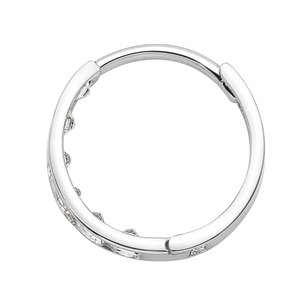 1/2 Pair White Gold Cz Huggy Earring