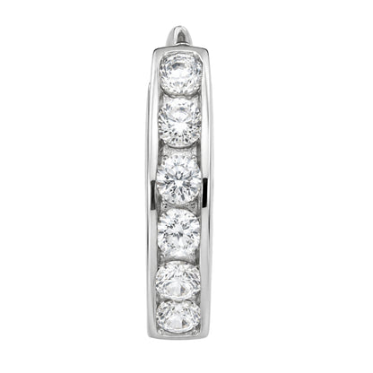 1/2 Pair White Gold Cz Huggy Earring