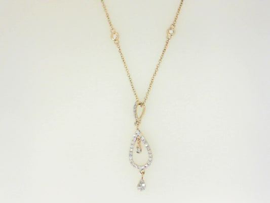 Yellow Gold Round Diamond Necklace