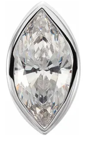 White Gold Marquise Diamond Solitaire Pendant