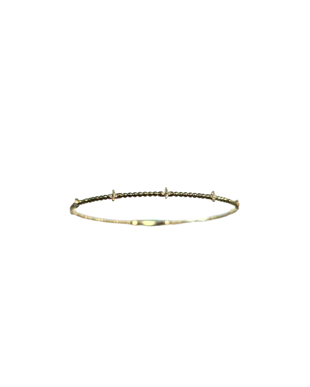 Yellow Gold Flexible Diamond Bangle Bracelet
