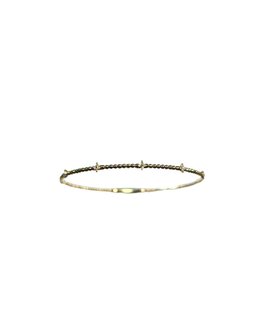 Yellow Gold Flexible Diamond Bangle Bracelet