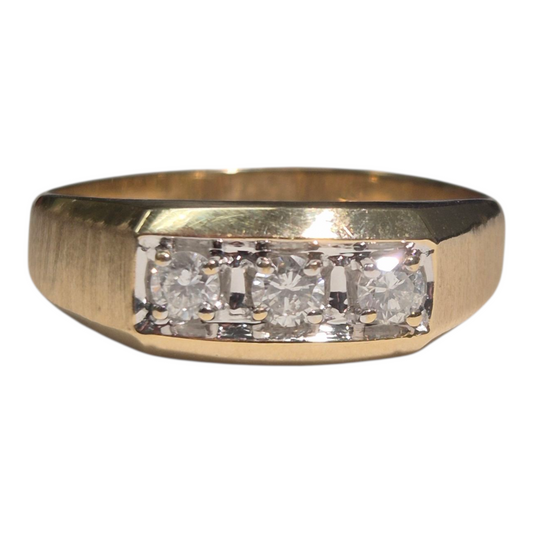 Yellow Gold Three Stone Diamond Band