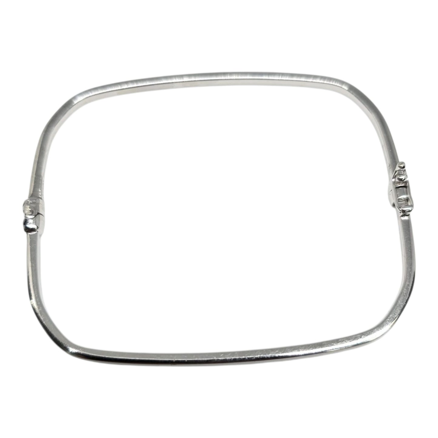 White Gold Square Bangle Bracelet