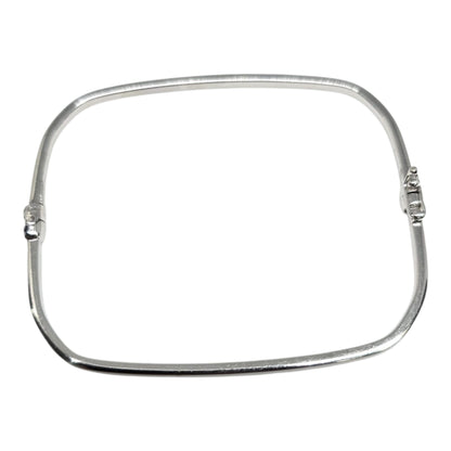 White Gold Square Bangle Bracelet