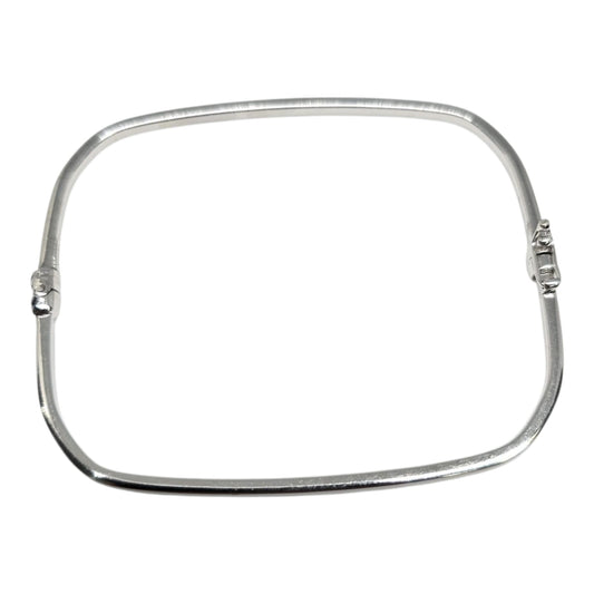 White Gold Square Bangle Bracelet