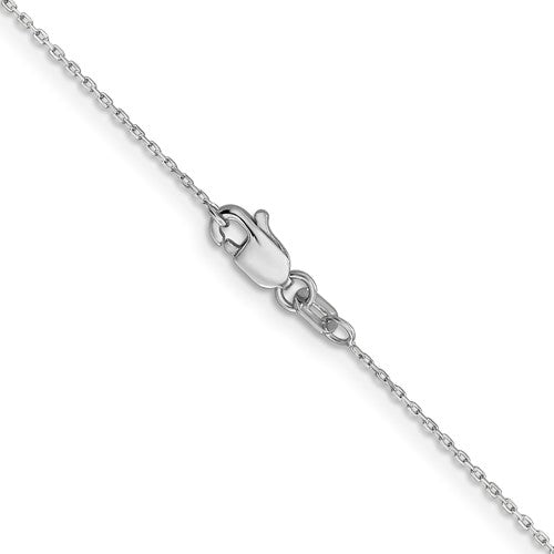 White Gold Diamond Cut Cable Necklace