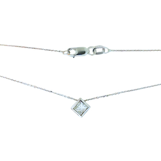 White Gold Princess Diamond Cable Necklace