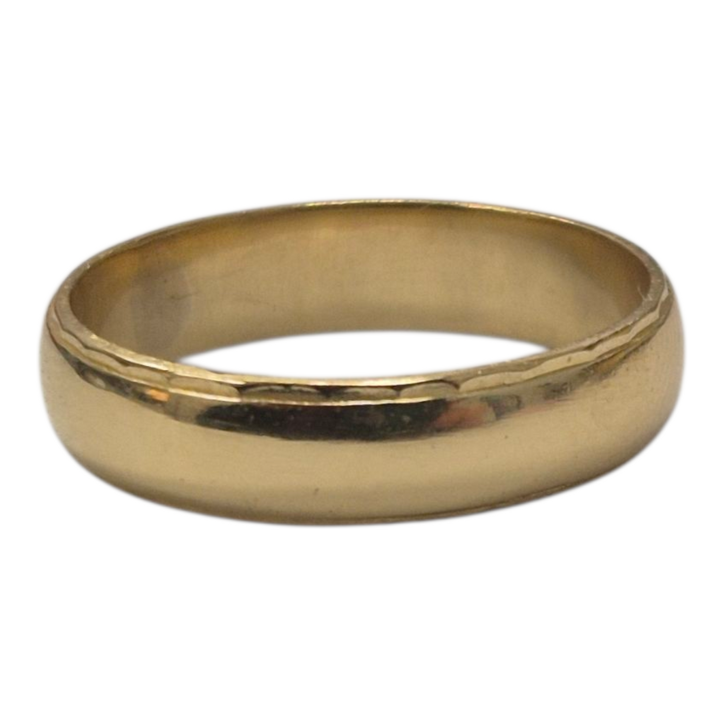 Yellow Gold Beveled Edge Half Round Band