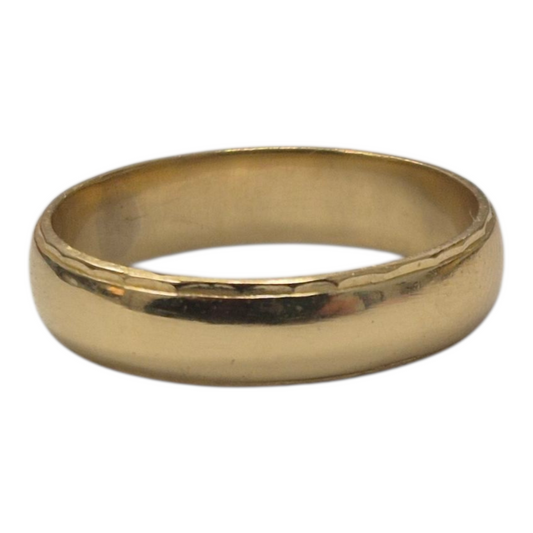 Yellow Gold Beveled Edge Half Round Band