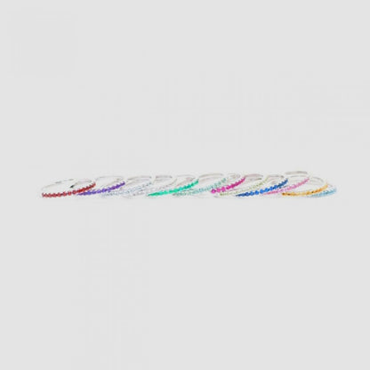 White Gold Round Pink Tourmaline Stacking Band