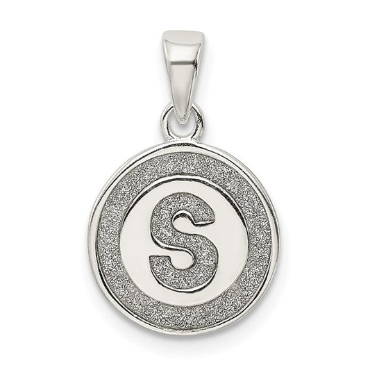 White Silver S Initial Charm
