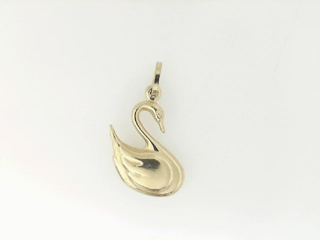 Vintage Yellow Gold Swan Charm