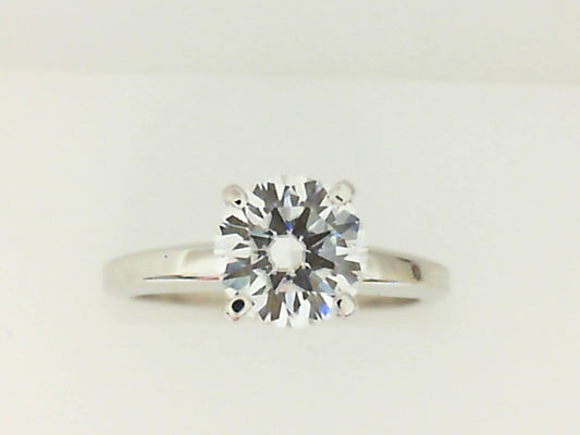 White Gold Round Moissanite Tiffany Engagement Ring