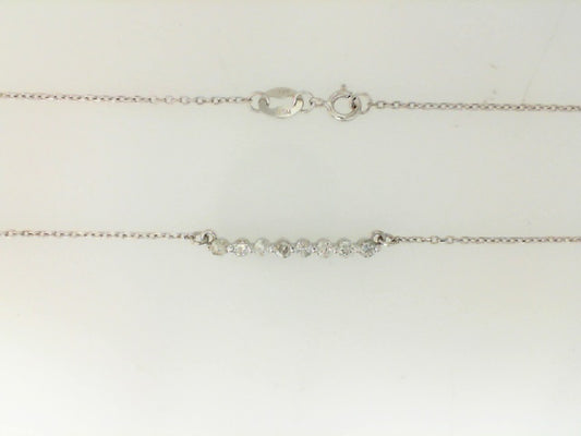 White Gold Round Diamond Cable Necklace