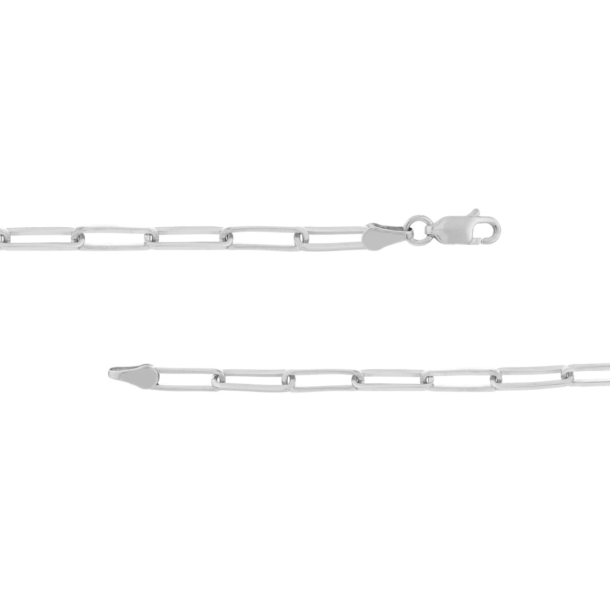 18In White Silver Paperclip Necklace