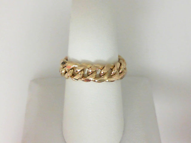 Yellow Gold Cuban Link Flex Ring
