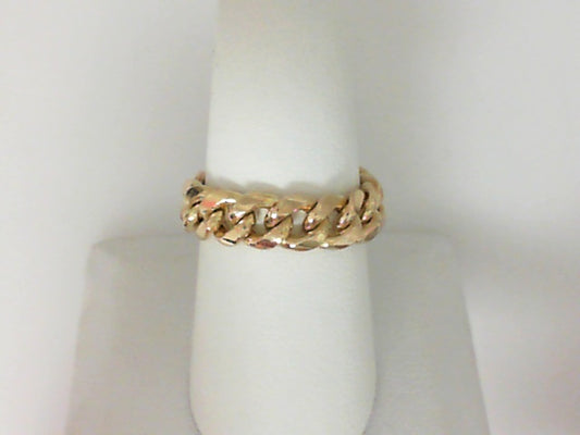 Yellow Gold Cuban Link Flex Ring