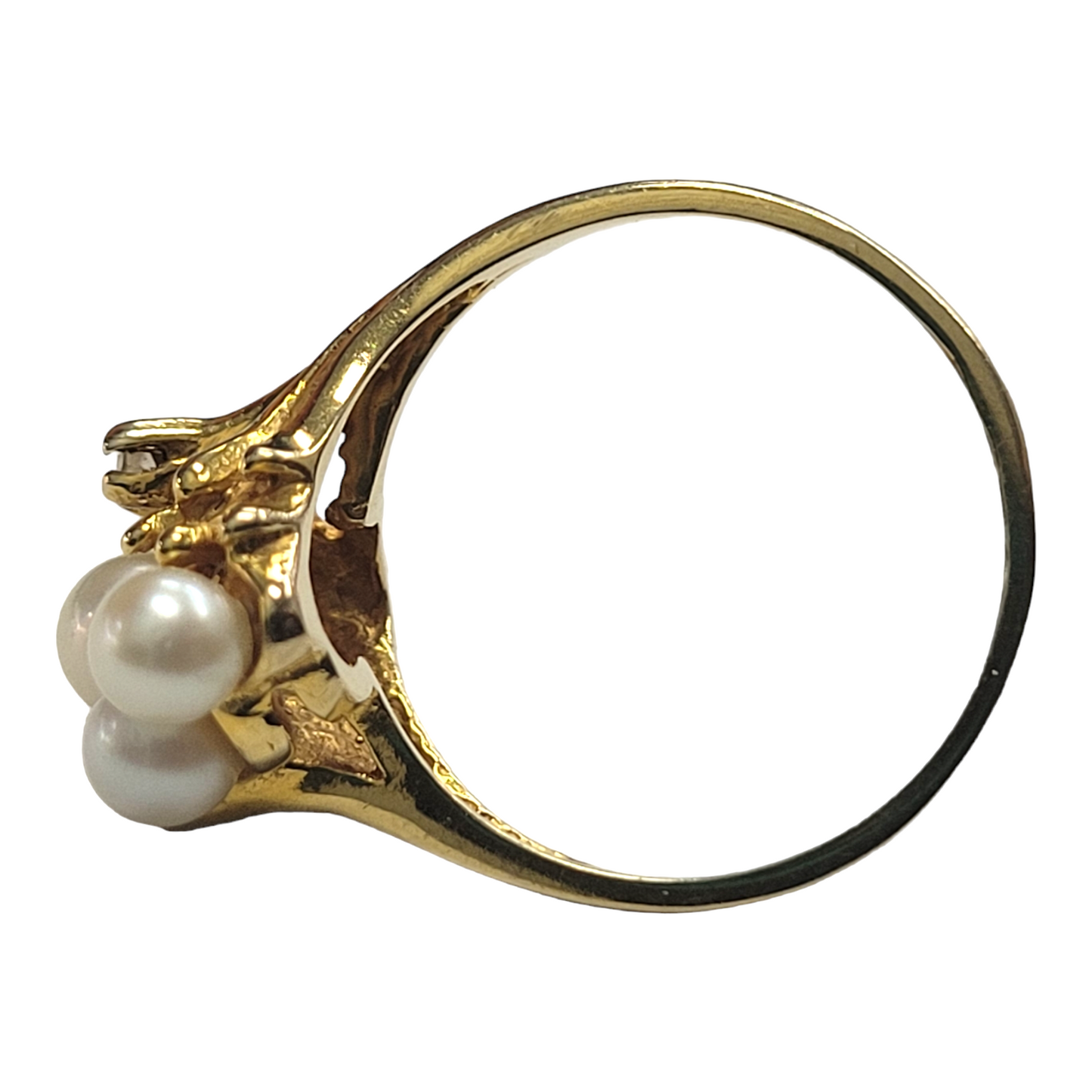 Vintage White Pearl and Diamond Branch Design Ring