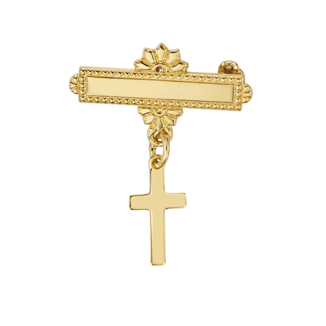 Yellow Gold Dangling Cross Baby Pin