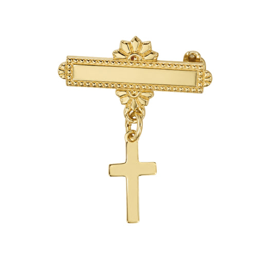 Yellow Gold Dangling Cross Baby Pin