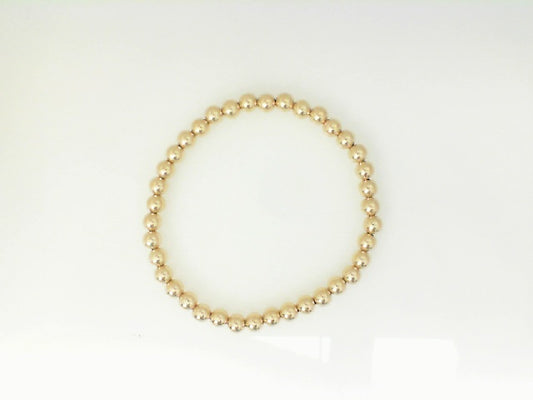 Yellow Gold Filled Pearl Stack Beaded Bracelet