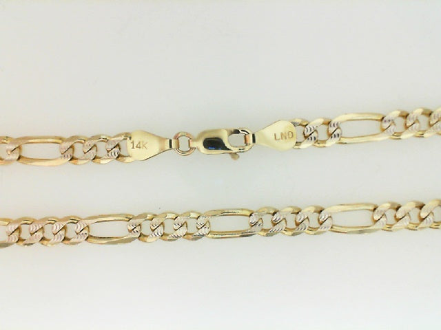 Vintage Two Tone Diamond Cut Figao Necklace