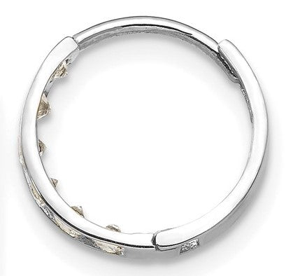 1/2 Pair White Gold Cz Huggy Earring
