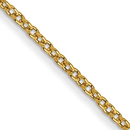 Yellow Gold Round Open Link Cable Necklace