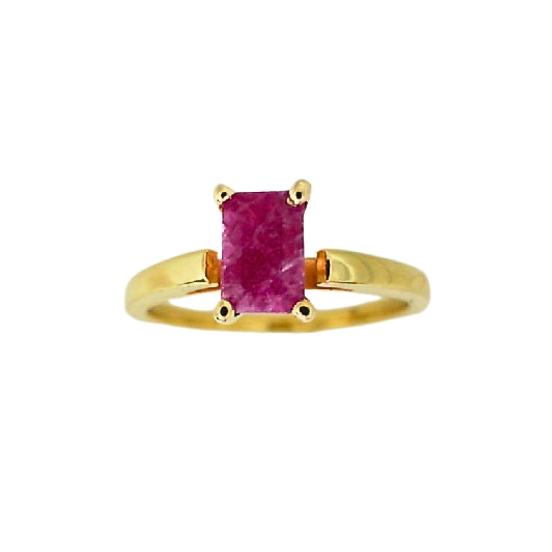 Emerald Cut Ruby Ring
