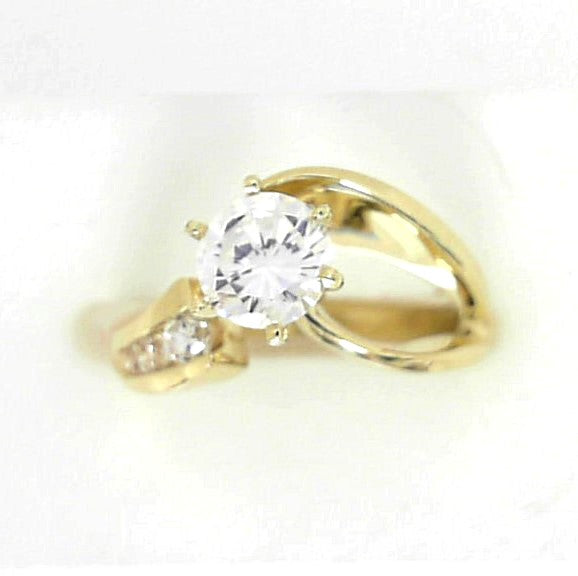 Vintage Curved Split Shank Cz Ring