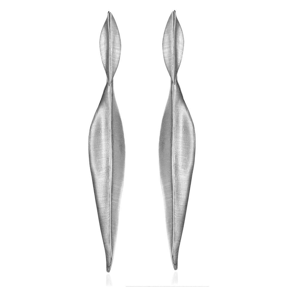 White Sterling Silver Forest Earrings