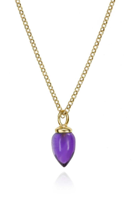 Gold-Plated Silver Amethyst Pendulum Pendant