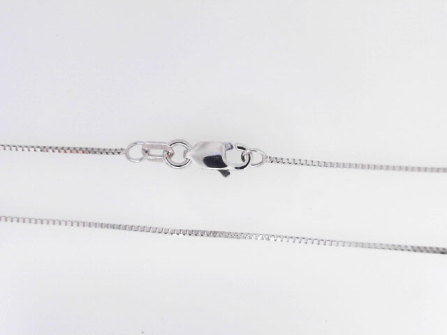 14K White Gold Box Necklace