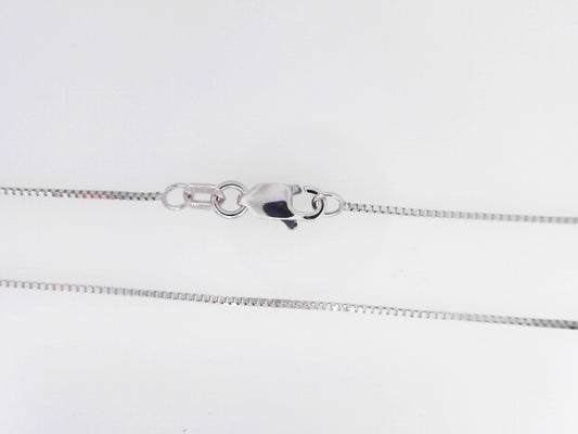 14K White Gold Box Necklace