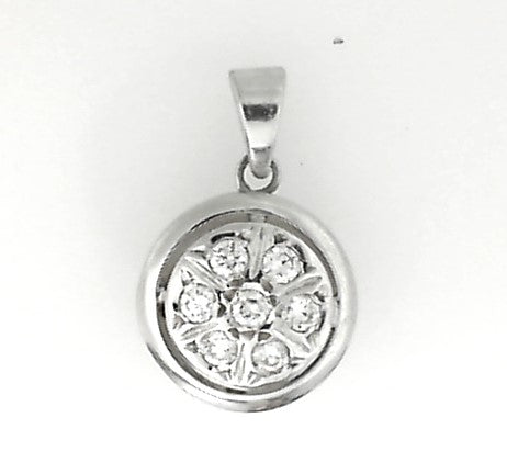 Vintage White Gold Cluster Pendant