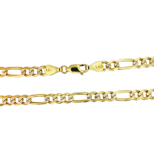 Vintage Two Tone Diamond Cut Figao Necklace