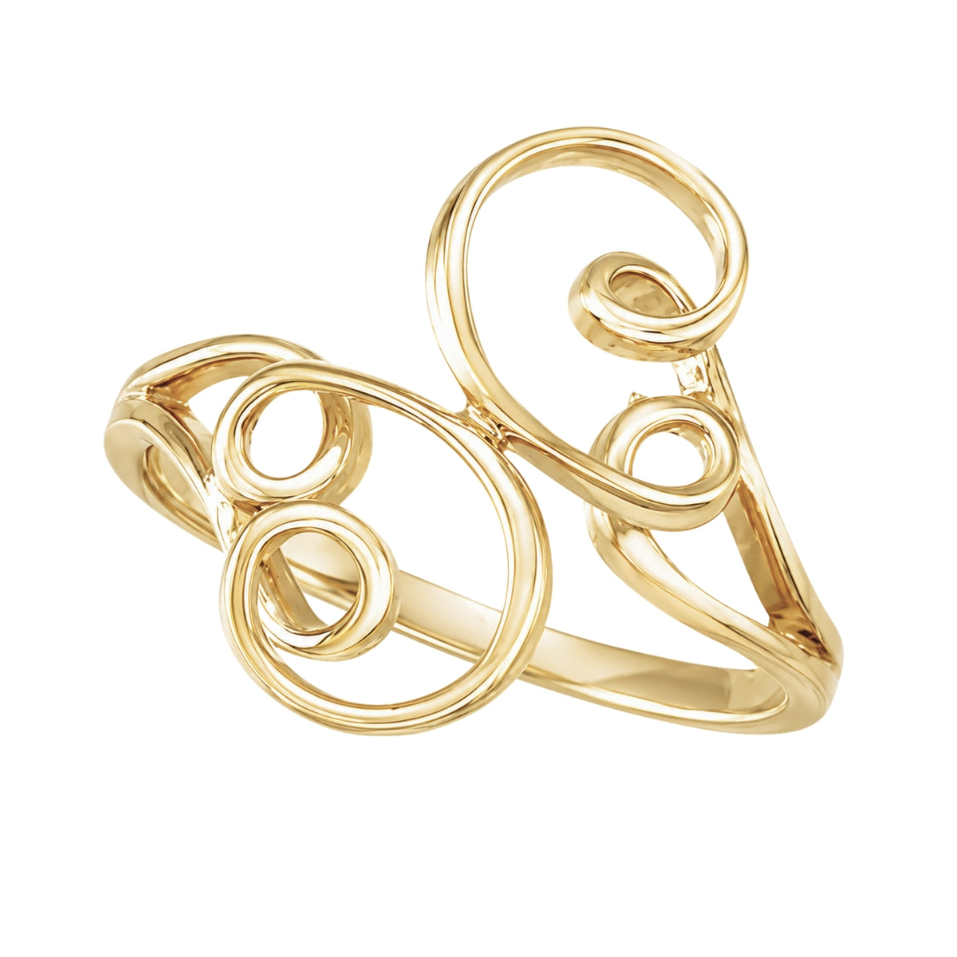 Yellow Gold Free Form Fashion Ring