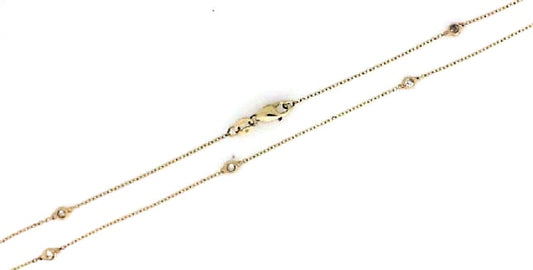 Yellow Gold Diamond Station Necklace