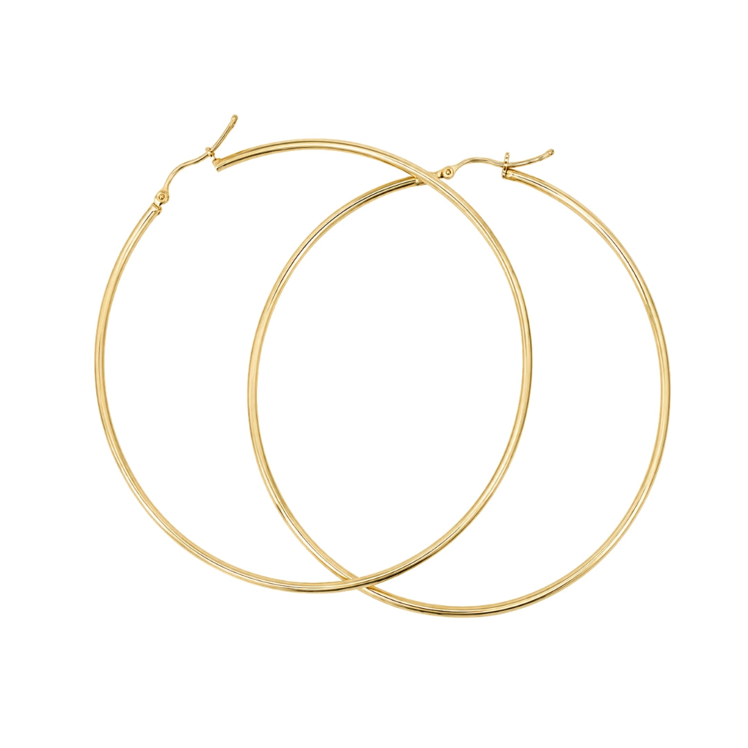 Yellow Gold Large Hoops