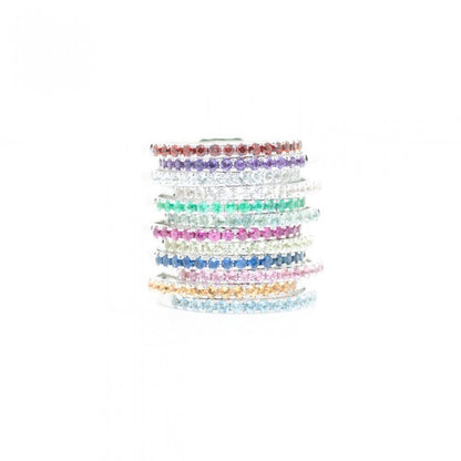 Yellow Gold Round Emerald Stacking Band