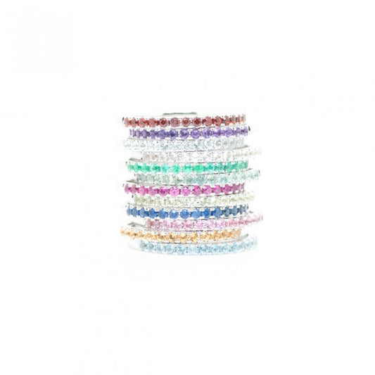 Yellow Gold Round Emerald Stacking Band